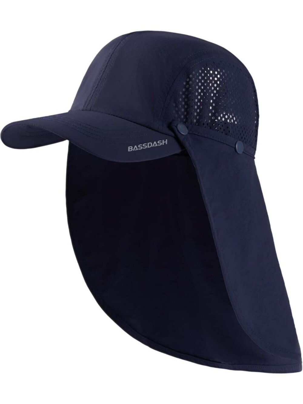 UPF 50+ Fishing Hat with Removable Neck Flap, Adjustable Baseball Cap for Sun